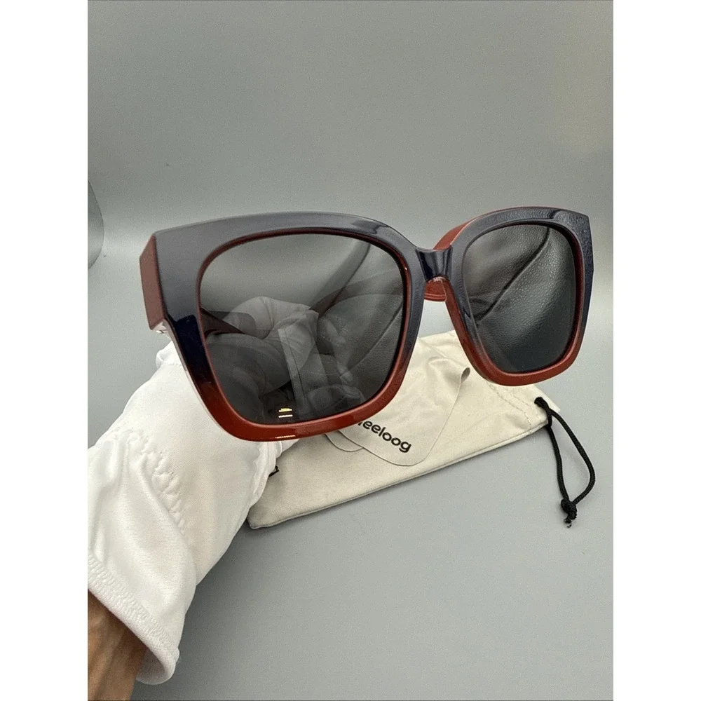 Meeloog Polarized Fit Over Navy /Rust Frame-Gradient Lens-w/travel bag  & cloth